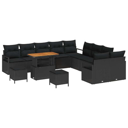 Conjunto de Sofá de Jardim 13 pcs Preto 90 x 55 x 71 cm