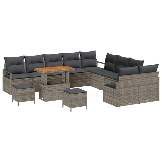 Conjunto de Sofá de Jardim 13 pcs Cinzeto 90 x 55 x 71 cm