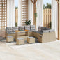 Conjunto de Sofá de Jardim 14 pcs Bege e Cinza Claro