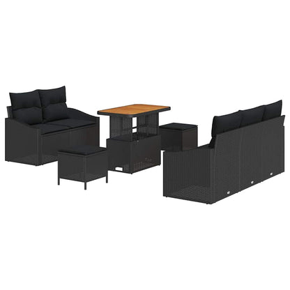 Conjunto de Sofá de Jardim 8 pcs Preto 90 x 55 x 71 cm
