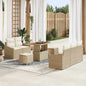Conjunto de Sofá de Jardim 8 pcs Bege e Creme 90 x 55 x 71 cm