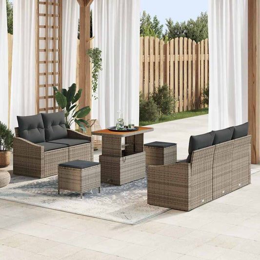 Conjunto de Sofá de Jardim 8 pcs Cinzeto 90 x 55 x 71 cm