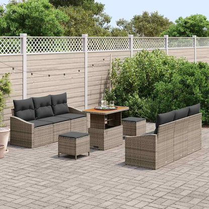 Conjunto de Sofá de Jardim 9 pcs Cinzeto 90 x 55 x 71 cm