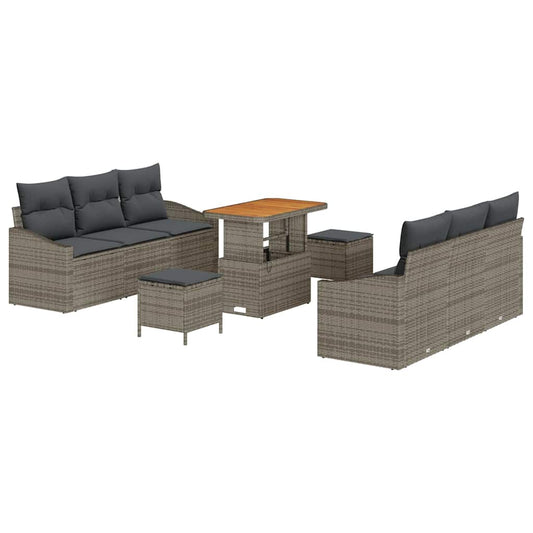 Conjunto de Sofá de Jardim 9 pcs Cinzeto 90 x 55 x 71 cm