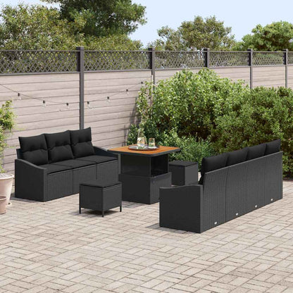 Conjunto de Sofá de Jardim 10 pcs Preto 80 x 80 x 71 cm
