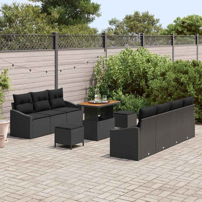 Conjunto de Sofá de Jardim 10 pcs Preto 90 x 55 x 71 cm