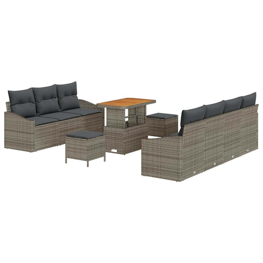 Conjunto de Sofá de Jardim 10 pcs Cinzeto 90 x 55 x 71 cm