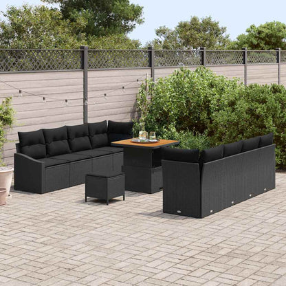 Conjunto de Sofá de Jardim 11 pcs Preto 80 x 80 x 71 cm