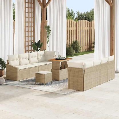 Conjunto de Sofá de Jardim 11 pcs Bege e Creme 90 x 55 x 71 cm