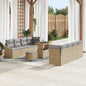 Conjunto de Sofá de Jardim 11 pcs Bege e Cinza Claro