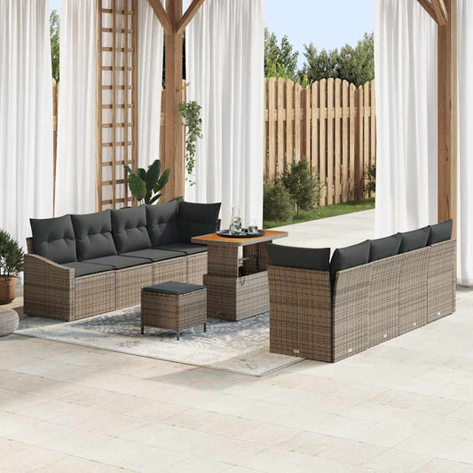 Conjunto de Sofá de Jardim 11 pcs Cinzeto 90 x 55 x 71 cm
