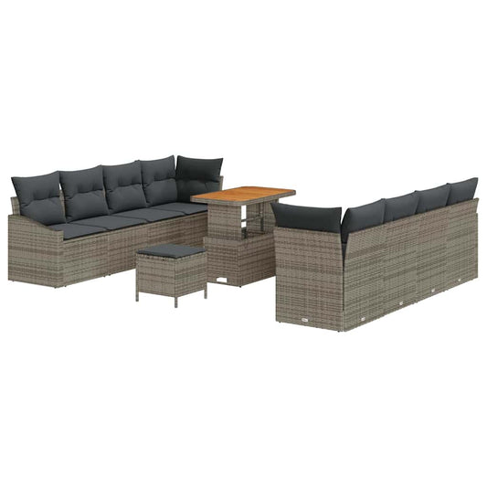 Conjunto de Sofá de Jardim 11 pcs Cinzeto 90 x 55 x 71 cm