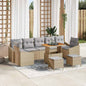 Conjunto de Sofá de Jardim 10 pcs Bege e Cinza Claro