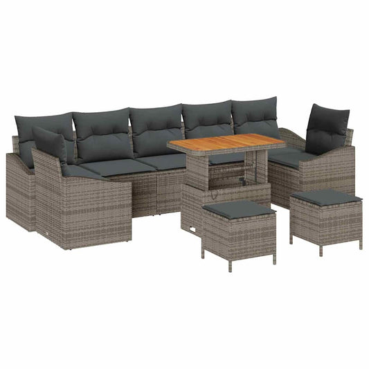 Conjunto de Sofá de Jardim 10 pcs Cinzeto 90 x 55 x 71 cm