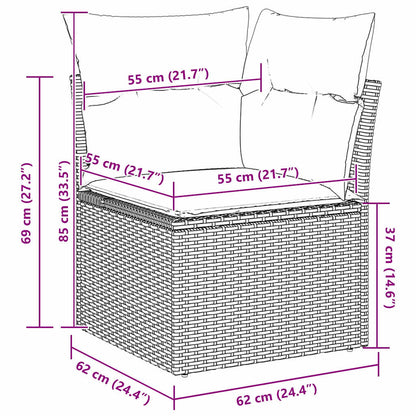 Conjunto de Sofá de Jardim 12 pcs Bege e Cinza Claro