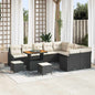 Conjunto de Sofá de Jardim 12 pcs Preto e Creme 90 x 55 x 71 cm