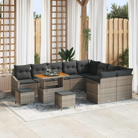 Conjunto de Sofá de Jardim 12 pcs Cinzeto 90 x 55 x 71 cm