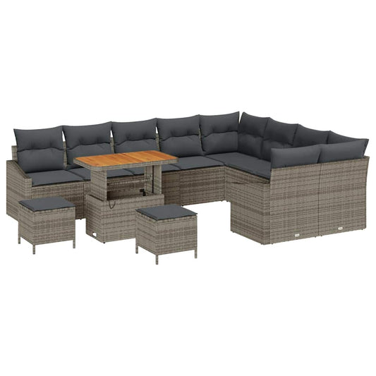 Conjunto de Sofá de Jardim 12 pcs Cinzeto 90 x 55 x 71 cm