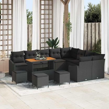 Conjunto de Sofá de Jardim 13 pcs Preto 110 x 55 x 71 cm