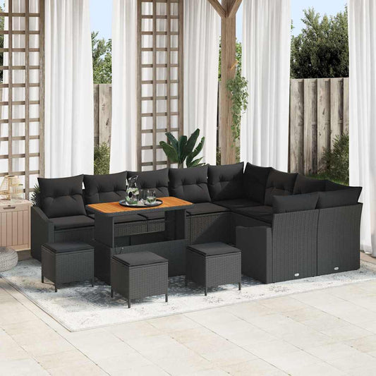 Conjunto de Sofá de Jardim 13 pcs Preto 110 x 55 x 71 cm