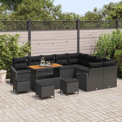 Conjunto de Sofá de Jardim 13 pcs Preto 110 x 55 x 71 cm