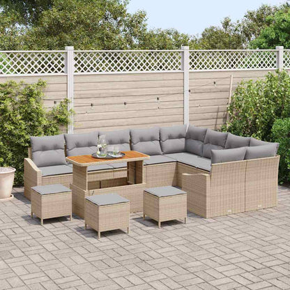 Conjunto de Sofá de Jardim 13 pcs Bege e Cinza Claro