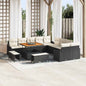 Conjunto de Sofá de Jardim com almofada 13 pcs Preto e Creme