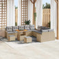 Conjunto de Sofá de Jardim 13 pcs Bege e Cinza Claro