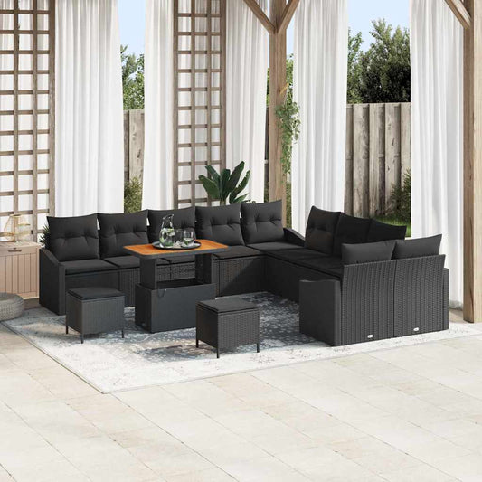 Conjunto de Sofá de Jardim 13 pcs Preto 100 x 100 x 71 cm