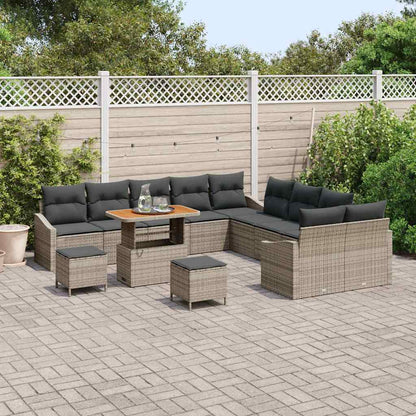 Conjunto de Sofá de Jardim 13 pcs Cinza Claro e Cinza Escuro