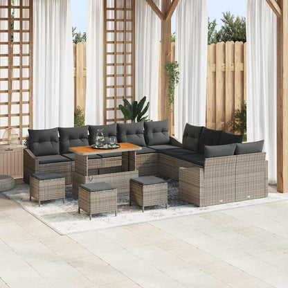 Conjunto de Sofá de Jardim 13 pcs Cinza Claro e Cinza Escuro