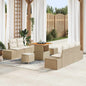 Conjunto de Sofá de Jardim 8 pcs Bege e Creme 80 x 80 x 71 cm