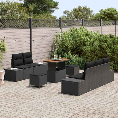 Conjunto de Sofá de Jardim 8 pcs Preto 90 x 55 x 71 cm