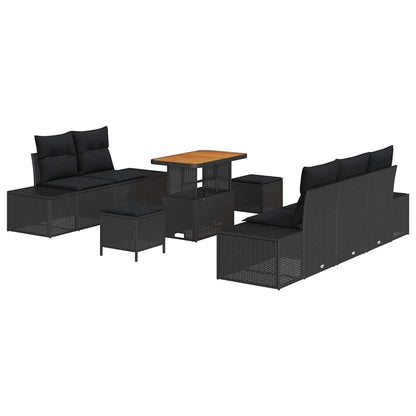 Conjunto de Sofá de Jardim 8 pcs Preto 90 x 55 x 71 cm