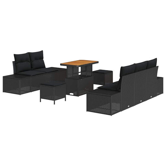 Conjunto de Sofá de Jardim 8 pcs Preto 90 x 55 x 71 cm