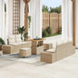 Conjunto de Sofá de Jardim 8 pcs Bege e Creme 90 x 55 x 71 cm