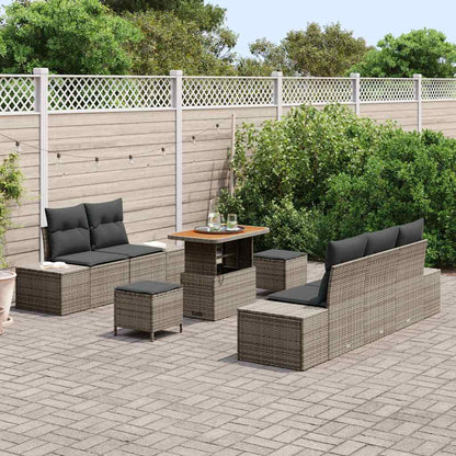 Conjunto de Sofá de Jardim 8 pcs Cinza Claro e Cinza Escuro