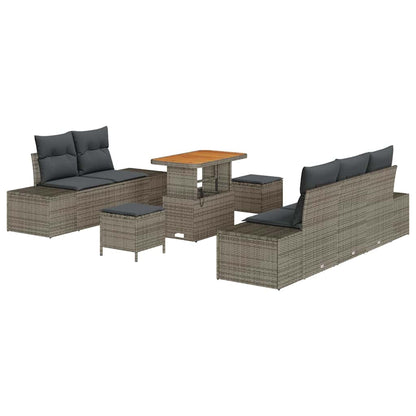 Conjunto de Sofá de Jardim 8 pcs Cinza Claro e Cinza Escuro