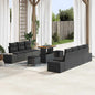 Conjunto de Sofá de Jardim 10 pcs Preto 90 x 55 x 71 cm