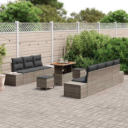 Conjunto de Sofá de Jardim 10 pcs Cinza Claro e Cinza Escuro