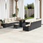 Conjunto de Sofá de Jardim com almofada 11 pcs Preto e Creme