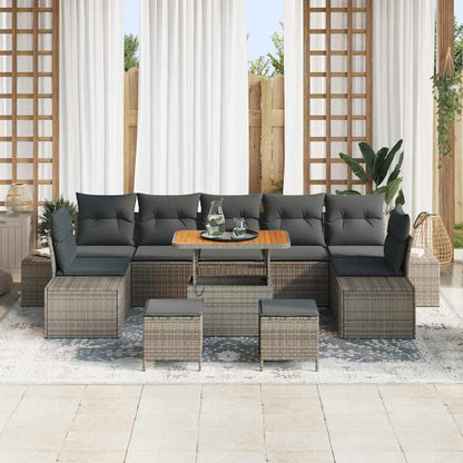 Conjunto de Sofá de Jardim 10 pcs Cinza Claro e Cinza Escuro