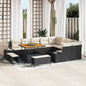 Conjunto de Sofá de Jardim com almofada 12 pcs Preto e Creme