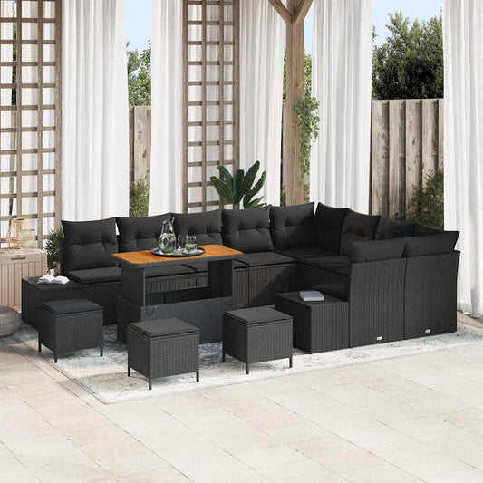 Conjunto de Sofá de Jardim 13 pcs Preto 110 x 55 x 71 cm