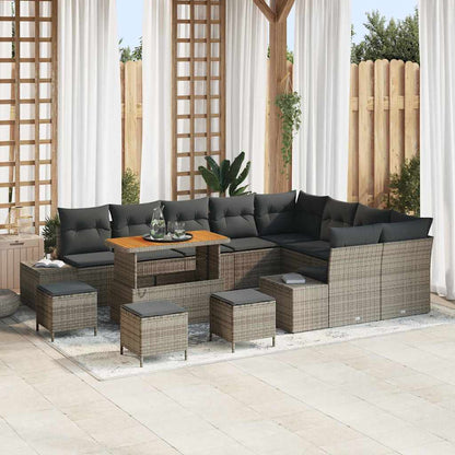 Conjunto de Sofá de Jardim 12 pcs Cinza Claro e Cinza Escuro