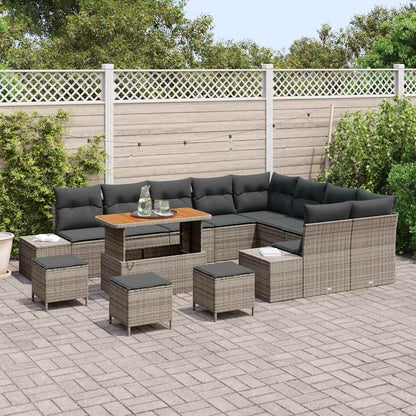 Conjunto de Sofá de Jardim 12 pcs Cinza Claro e Cinza Escuro