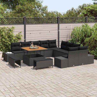 Conjunto de Sofá de Jardim 13 pcs Preto 100 x 100 x 71 cm