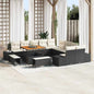 Conjunto de Sofá de Jardim com almofada 13 pcs Preto e Creme