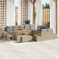 Conjunto de Sofá de Jardim 13 pcs Bege e Cinza Claro