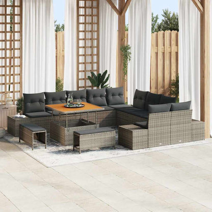 Conjunto de Sofá de Jardim 13 pcs Cinza Claro e Cinza Escuro